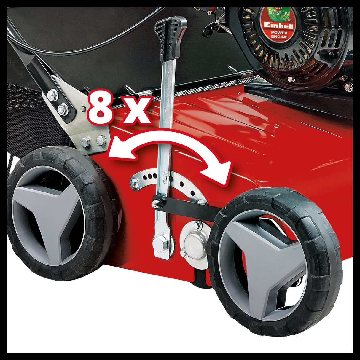 Einhell GC-SC 4240 P benzinmotoros talajlazító, akár 1200 m², 4,2 kW, 4 ütemű motor, golyóscsapágyas vágóegység 18 acélkéssel, központi talajlazítási mélységállítás 8 fokozatban