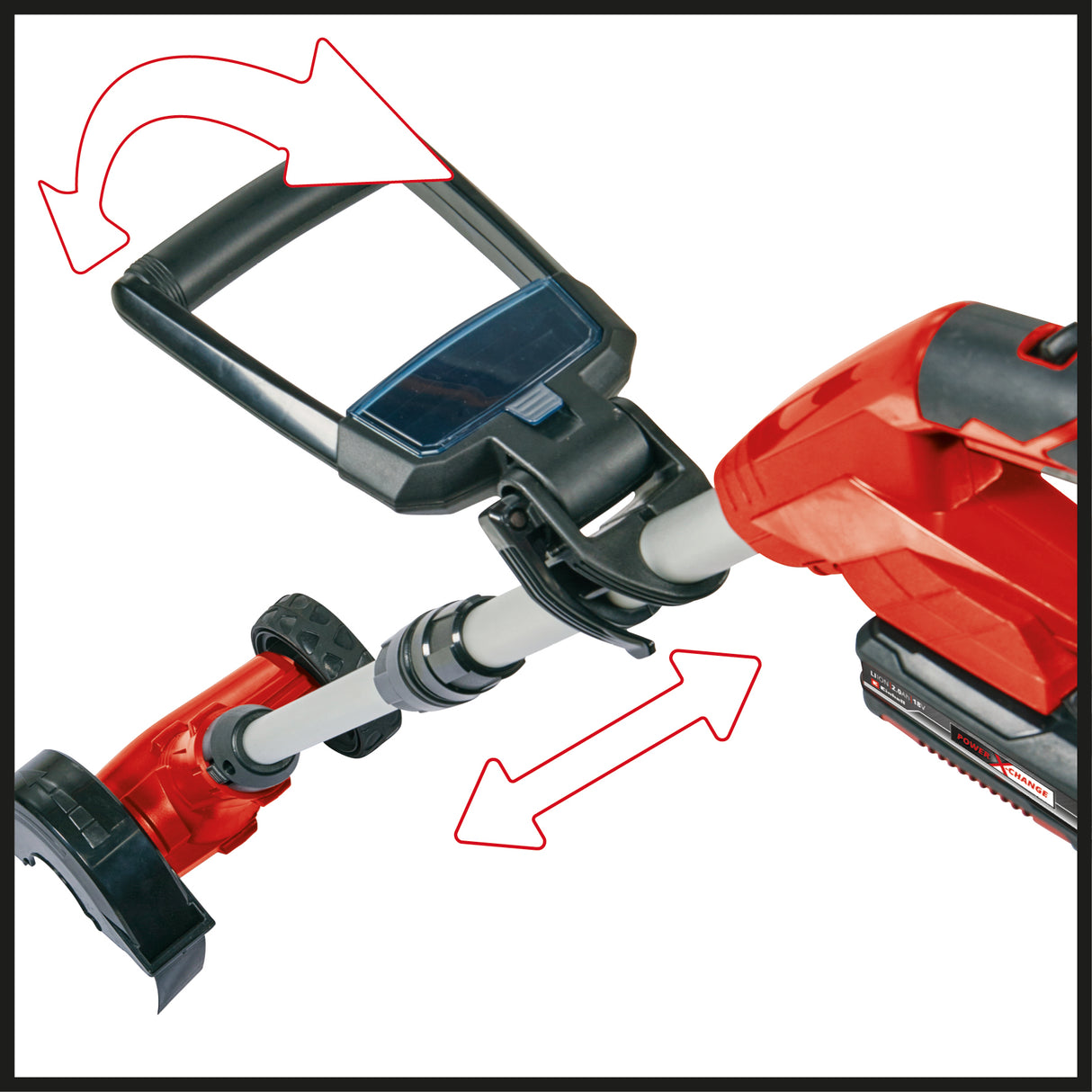 Einhell GC-CC 18 Li Kit Power X-Change akkus járdatisztító (18 V, állítható teleszkópos nyél, csere kefék, 2.0 Ah újratölthető akkumulátorral és töltővel)