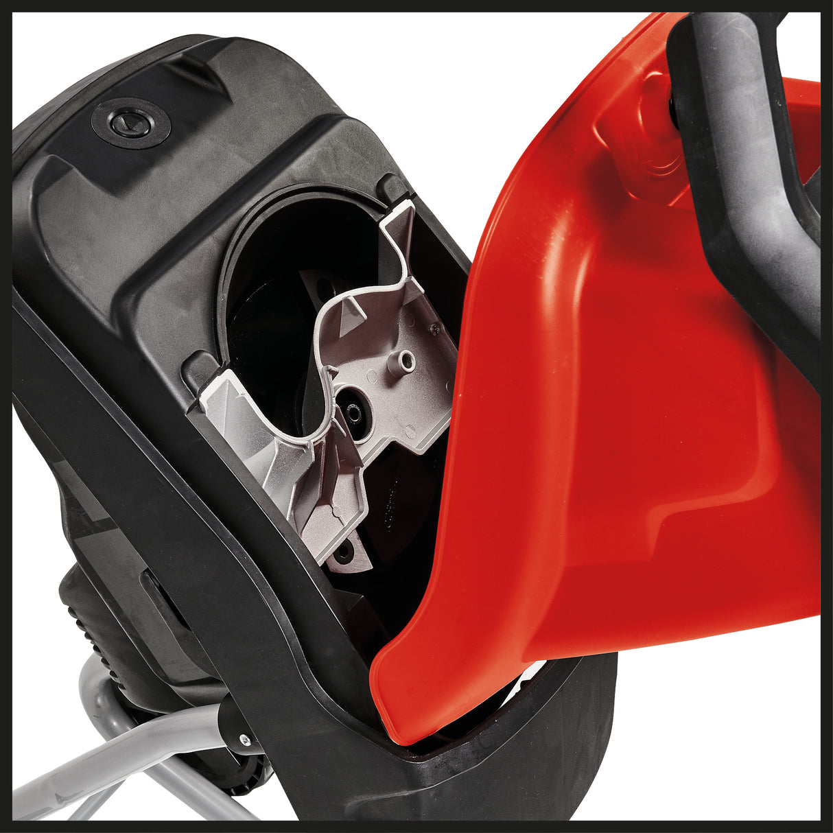 Einhell GC-KS 2540 elektromos faaprító, 2 db speciális acélból készült, megfordítható penge, nagy tartálynyílás, motorvédő kapcsoló, aprítógép hulladékgyűjtője, hordozófogantyú, faeltávolító eszköz