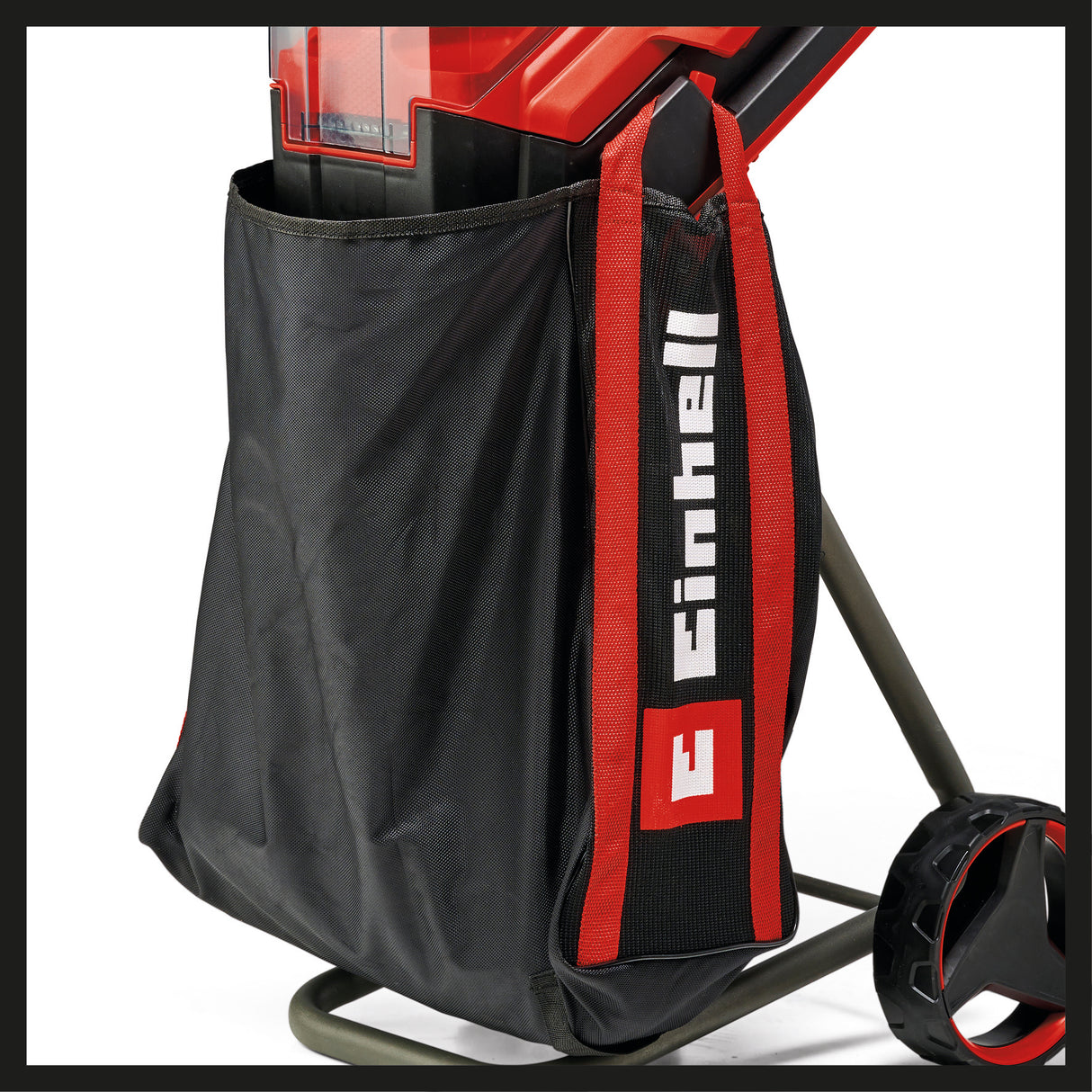 Tocator de crengi cu lame pe acumulator Einhell REDAXXO 36/25 Power X-Change 36 V, grosime maxima a crengii de 25 mm, 3 cutite reversibile din otel, sac de colectare de 55 l, maner de transport, impingator