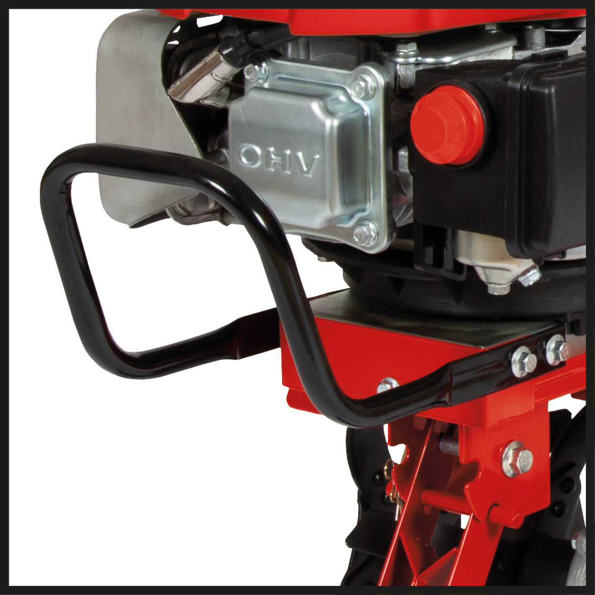 Einhell GC-MT 2236 benzinmotoros talajmaró, 2,2 kW, 2 literes üzemanyagtartály, 4 ütemű egyhengeres OHV motor, állítható magasságú fékpofák és stabil fogantyúk, kultivátorkés-leállító funkció