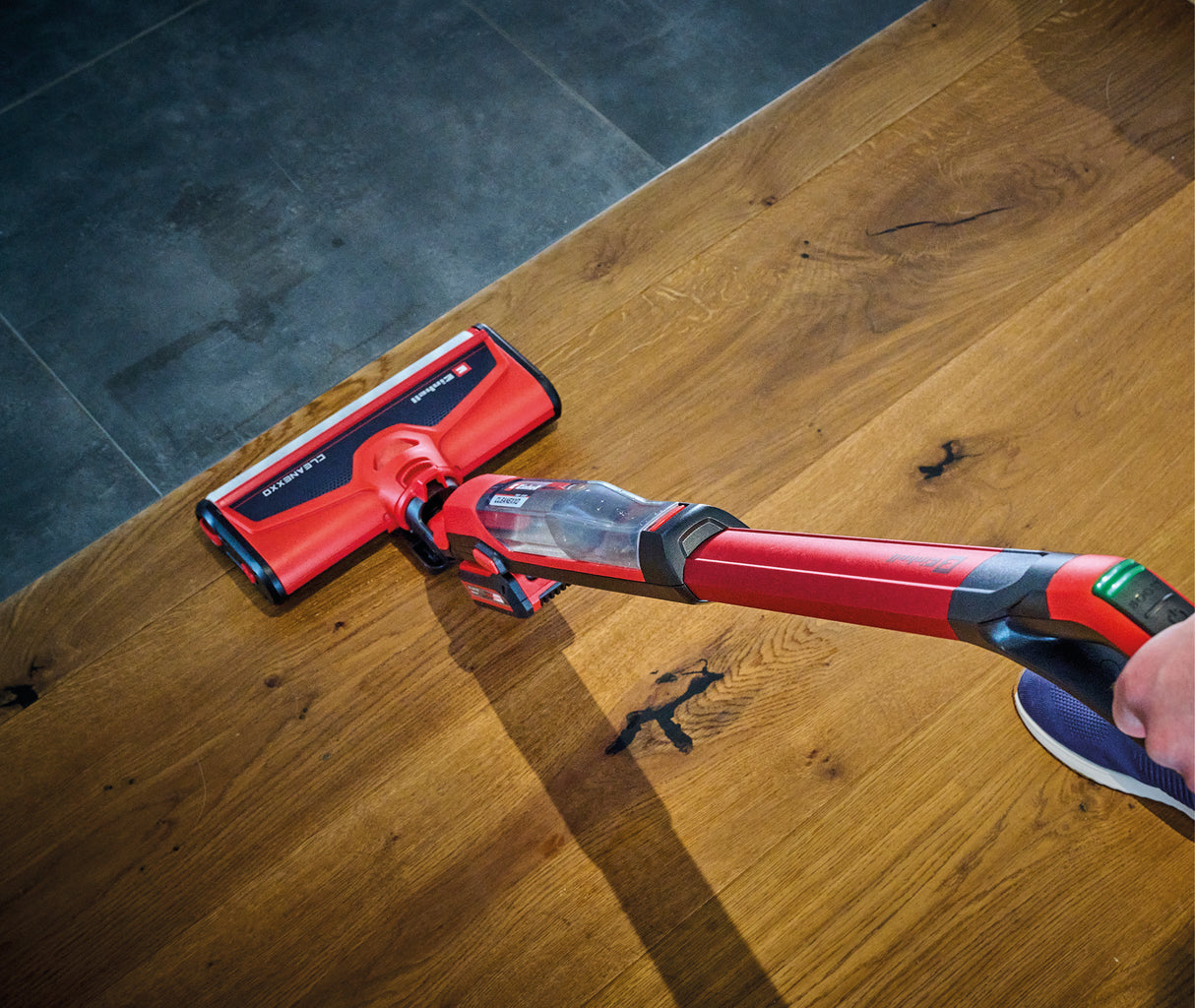 Masina de spalat podele dure pe acumulator Einhell CLEANEXXO Power X-Change (18 V, rola perie 290 mm, mod BOOST, functie de autocuratare, alimentare cu apa reglabila, fara acumulator