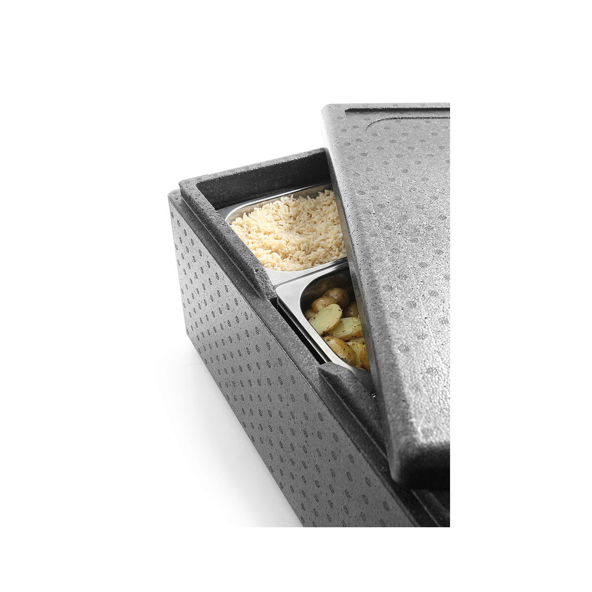 Cutie termoizolanta cu capac 46 lt, GN1/1, tip thermobox, interior 538x338x(H)257 mm, Hendi Kitchen Line, spuma polipropilenica, exterior 600x400x(H)320 mm