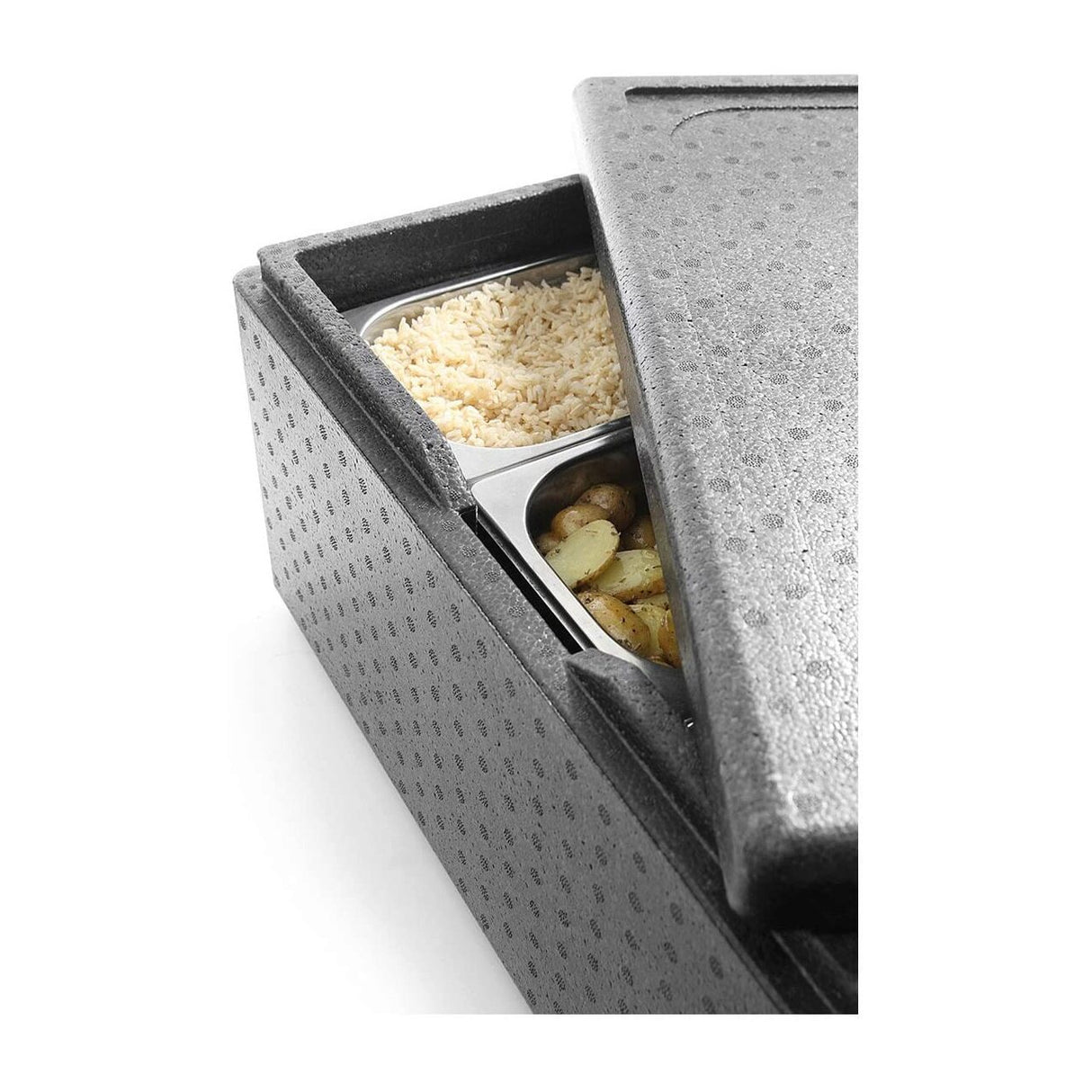 Cutie termoizolanta cu capac pentru transport, 53 lt, ideala pentru transport, spuma polipropilenica, interior 625x425x(H)200mm, exterior 685x485x(H)260 mm, Hendi Kitchen Line