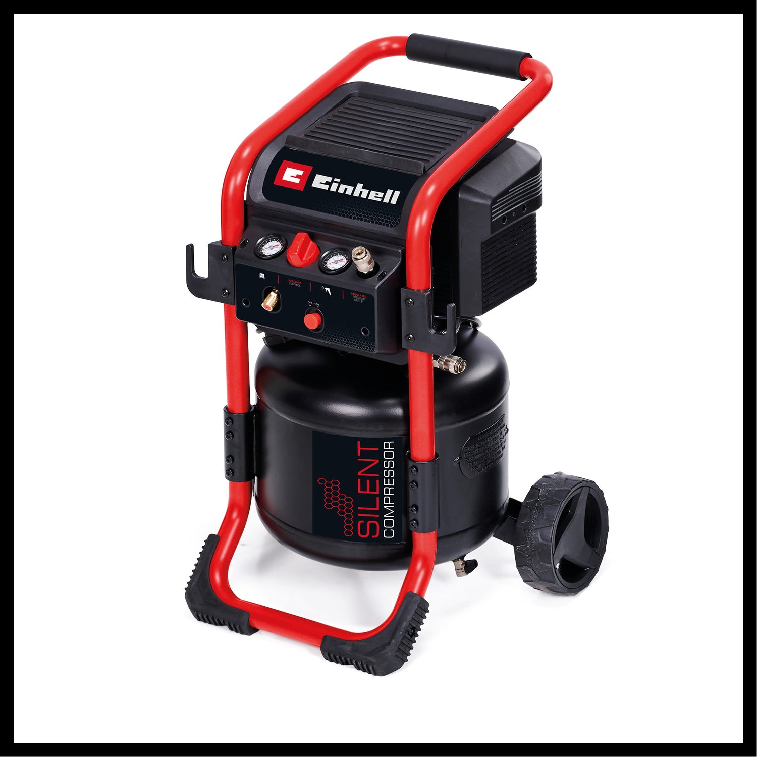 Einhell TE-AC 240/24 Silent kompresszor, 1500 W, max. 10 bar, 24 l-es tartály, olajmentes, szívóteljesítmény 240 l/perc, 70 dB csendes kompresszor, 2 nyomásmérő, nyomáscsökkentő