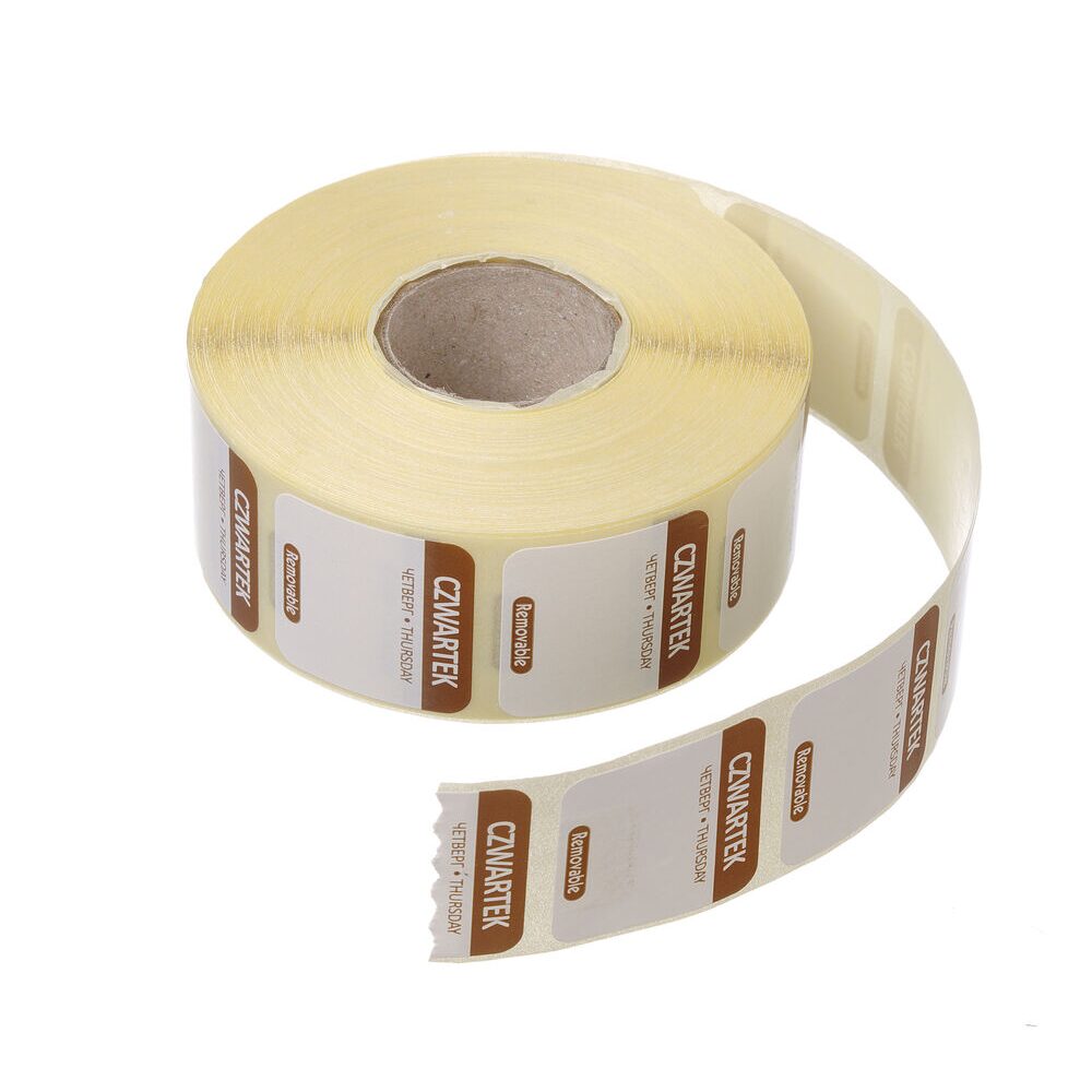Etichete zilnice pentru siguranta alimentelor - reutilizabile - RO, BG, EN, HENDI, Joi, 1000 buc, 25x25mm