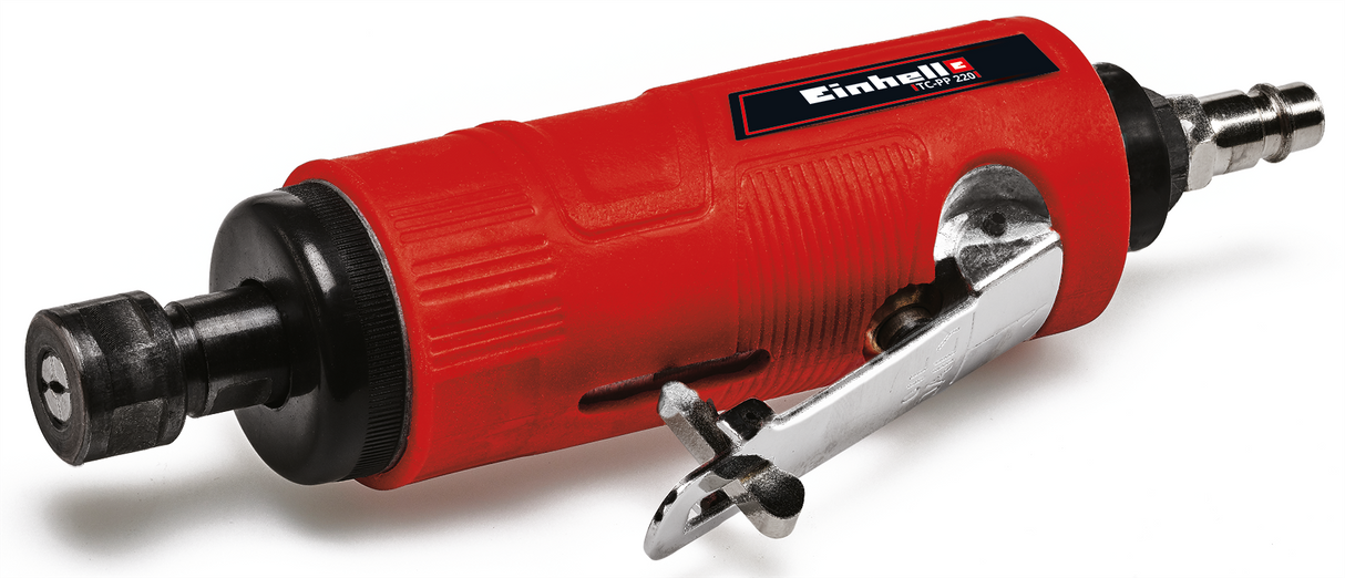 Einhell TC-PP 220 pneumatikus csapcsiszoló, pneumatikus szerszám csiszoláshoz, polírozáshoz, gravírozáshoz és sorjátlanításhoz, 10 csiszolókövekkel, üres olajos palackkal, szállító- és tárolótáskával