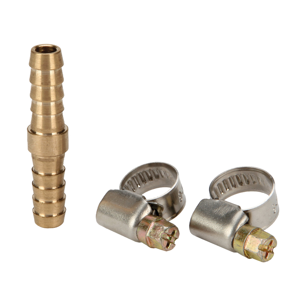 Eredeti Einhell 9 mm-es tömlőcsatlakozó cső (kompresszor tartozékok, 9 mm átmérőjű, tartós sárgarézből, sűrített levegős tömlőkhöz, 2 db bilinccsel együtt)