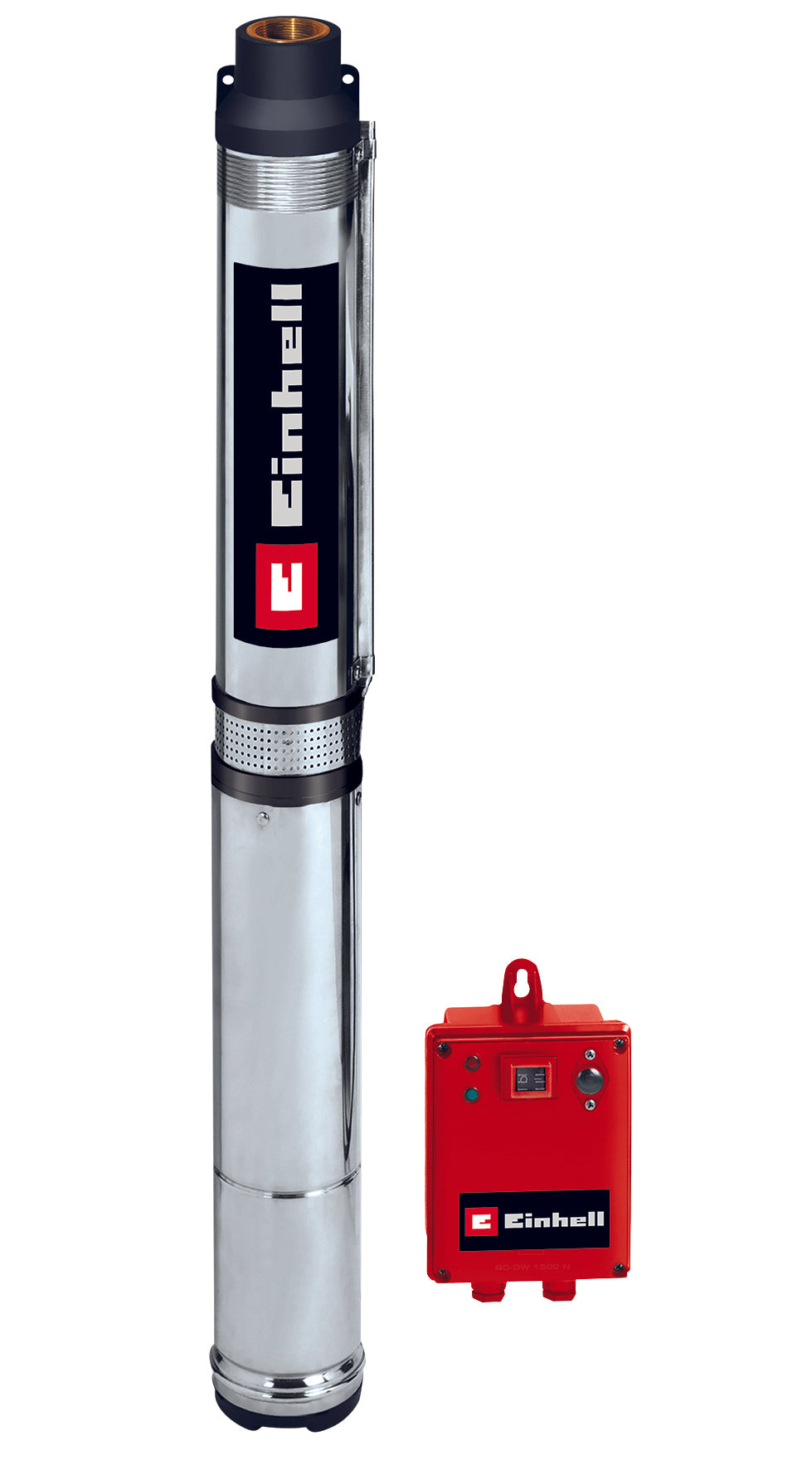 Pompa sumersibila de adancime Einhell GC-DW 1300 N, 1300 W, capacitate maxima de debit 5.000 l/h, adancime maxima de imersie 20 m, sita din otel inoxidabil, inclusiv cablu de 22 m