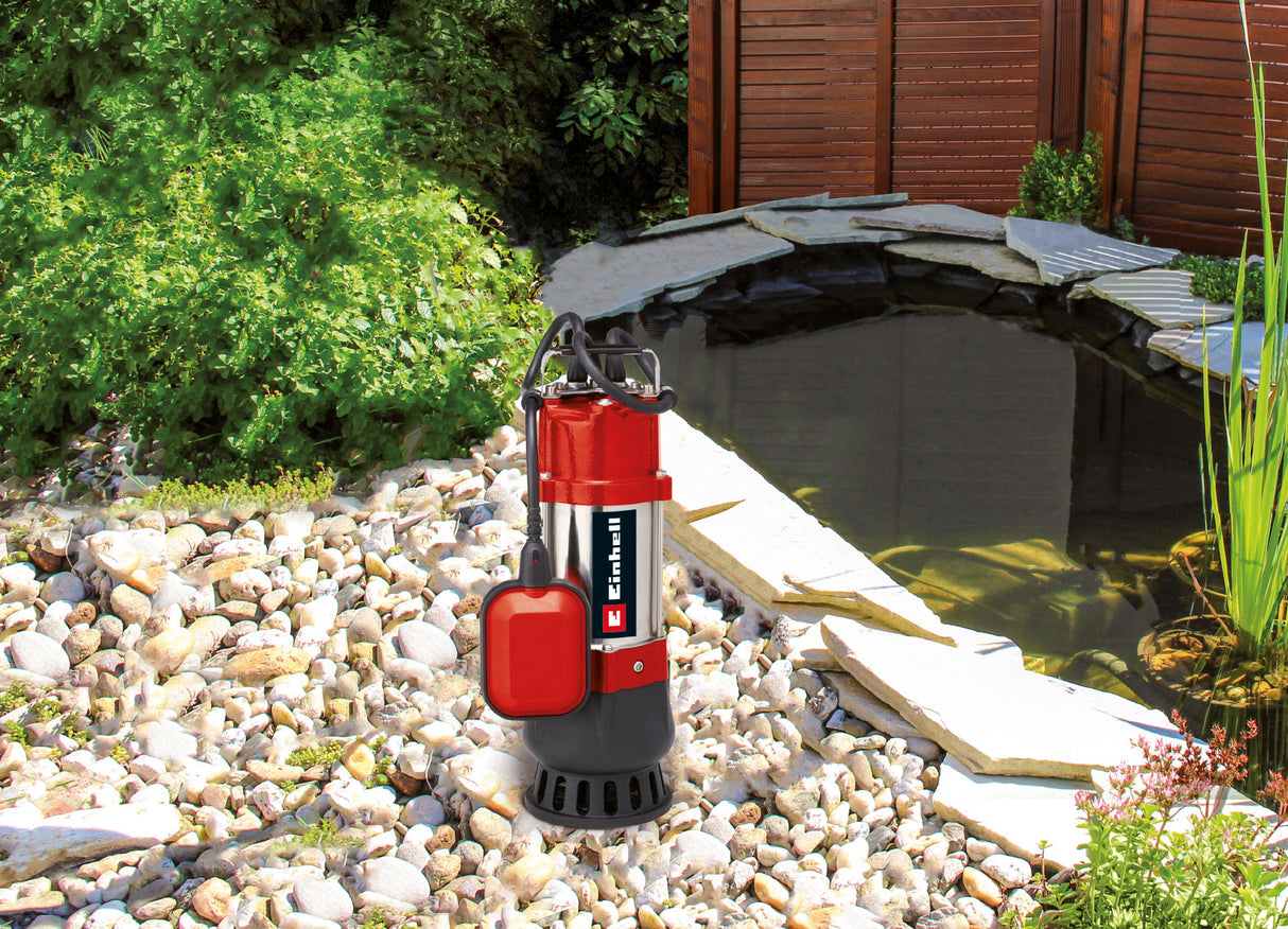 Einhell GC-DP 5010 G szennyvízszivattyú, 500 W, 12000 l/h, maximális szállítási magasság 8 m, 42 mm-es csatlakozó, fokozatmentesen állítható magasságú úszó, rozsdamentes acél ház