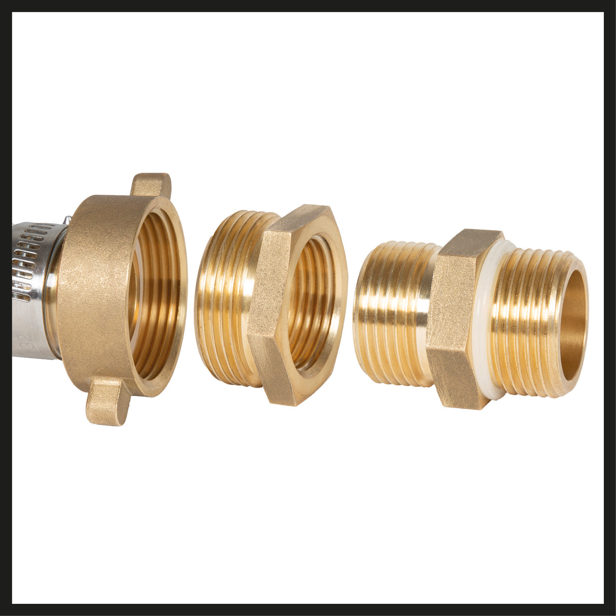 Eredeti Einhell szívótömlő 7 m, szivattyú tartozékok, 4 m hosszú, sárgaréz csatlakozó 42 mm 1 1/4 hüvelykes belső menettel, acéldróttal erősített tömlő