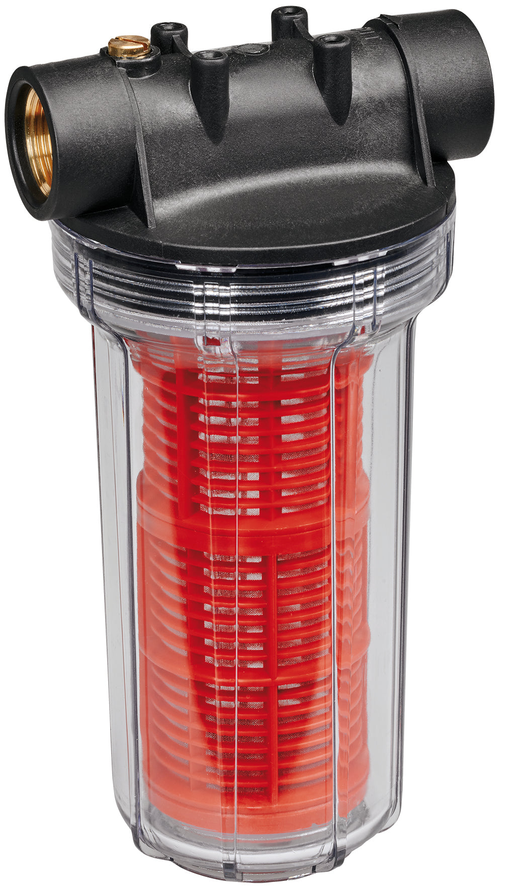 Prefiltru original Einhell de 25 cm, accesorii pompa, surub de aerisire, filet interior din alama, filtru fin detasabil, debit maxim 4300 l/h