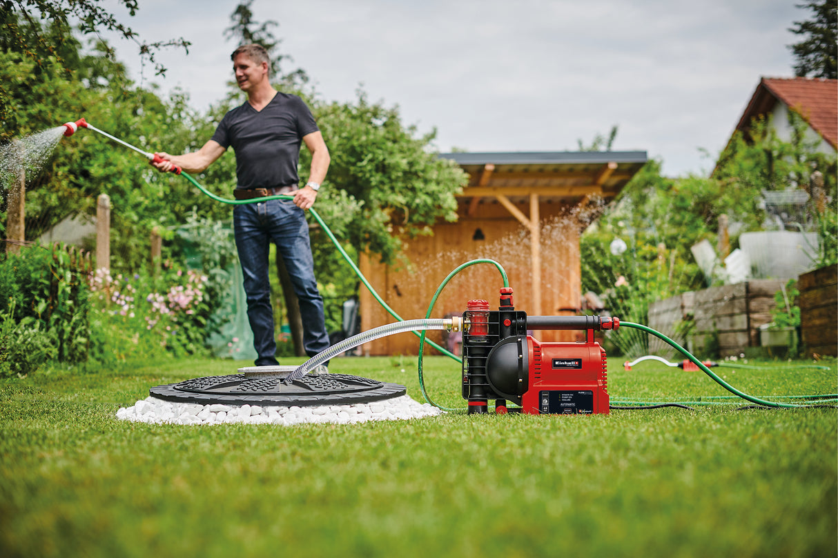 Einhell GE-AW 1042 FS háztartási vízpumpa, 1050 W, víz-/szennyeződés-/szívásjelző, szárazon futás elleni védelem, forrázás-/termosztátvédelem, egyutas szelep