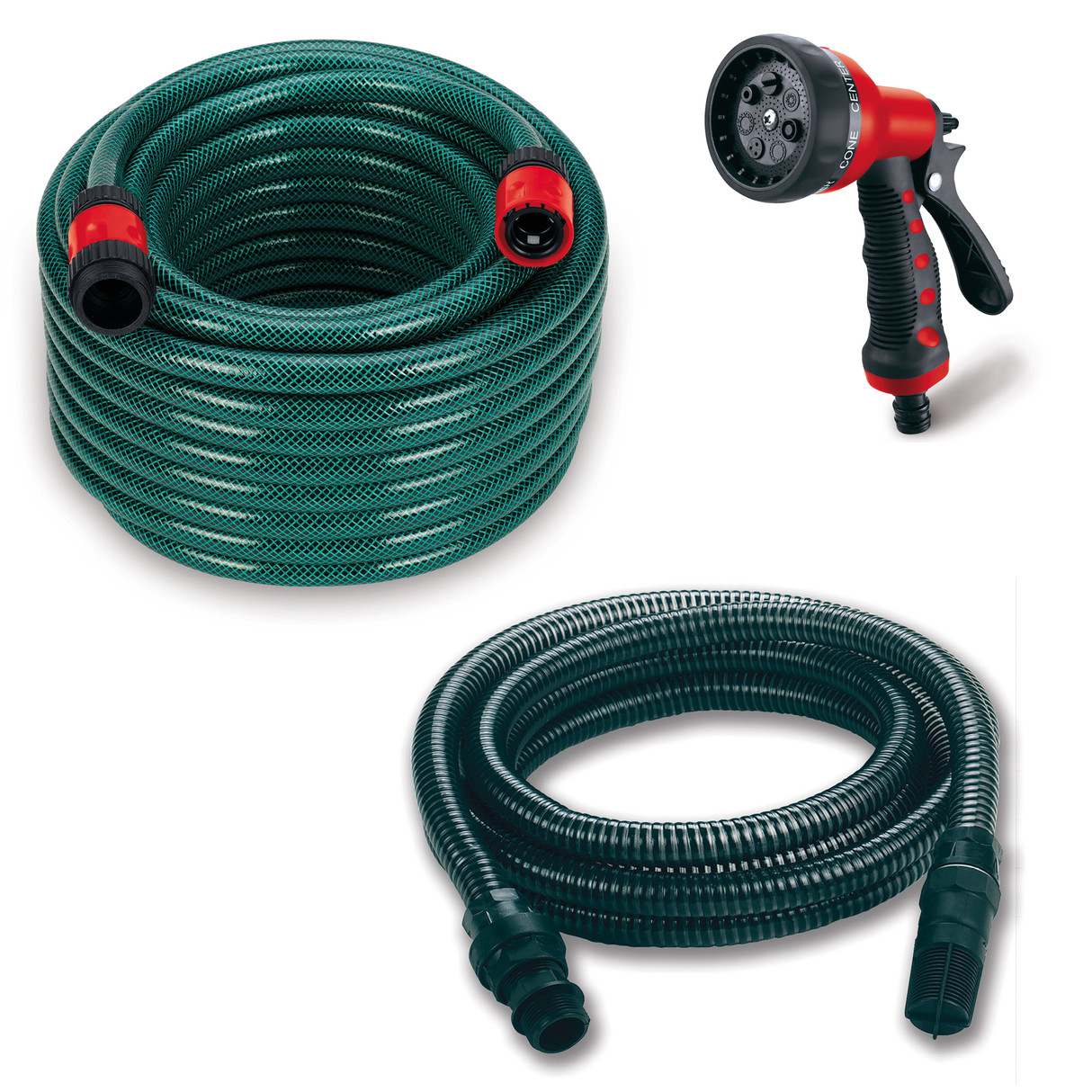Einhell GC-GP 6538 Set/I kerti szivattyú szett (650 W, be/ki kapcsoló, vízbetöltő/leeresztő csavar, hordozófogantyú, 4 m szívótömlővel + 20 m kerti tömlővel + szórópisztollyal)