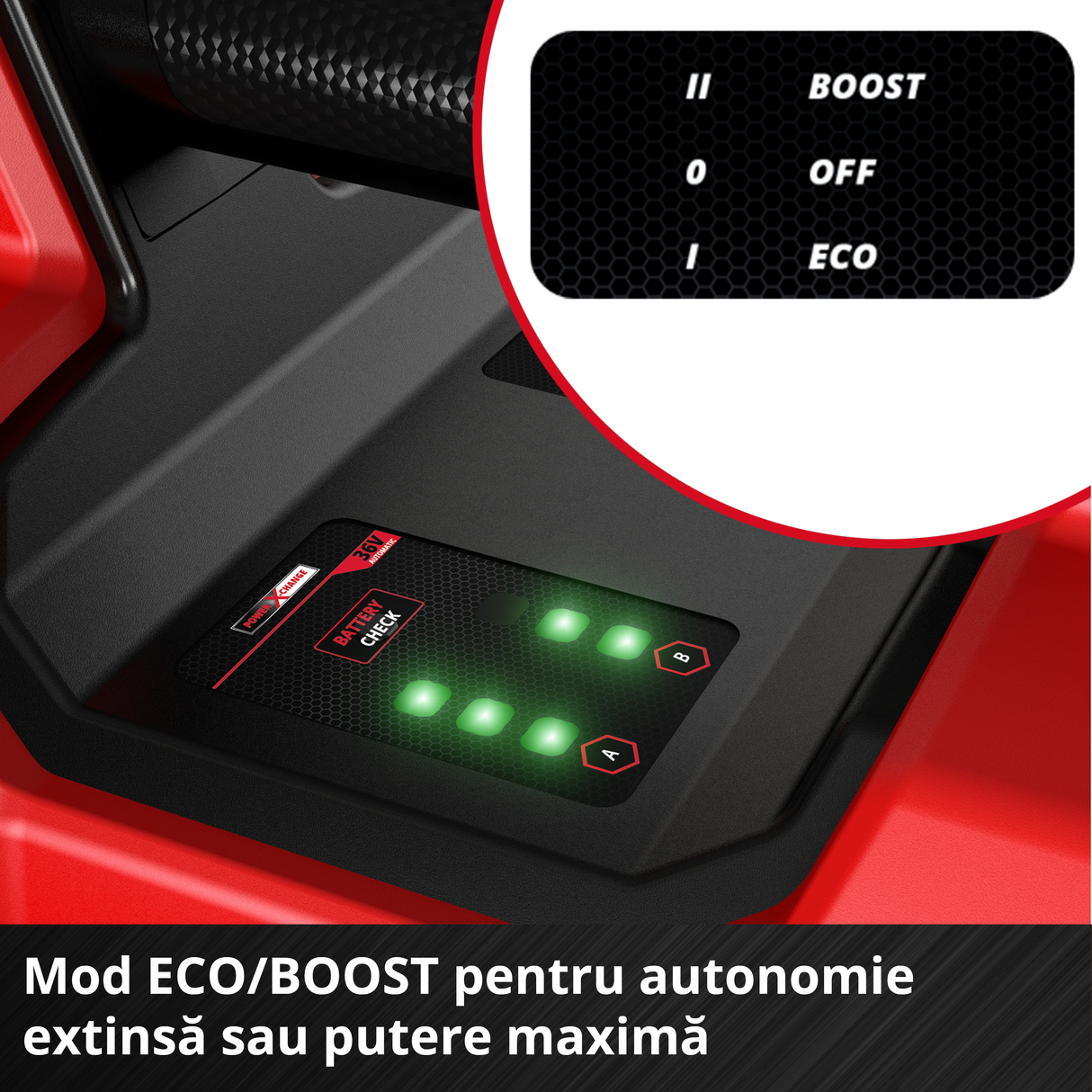 Pompa de gradina pe acumulator Einhell AQUINNA 18/30 F LED Power X-Change (18 V, debit max. 3.000 l/h, 2 sloturi pentru baterii, timp de functionare dublu, moduri ECO/BOOST, prefiltru, fara acumulator