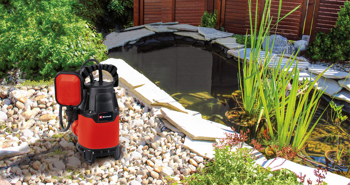 Einhell GC-DP 3325 merülő szennyvízszivattyú, 330 W, szivattyúteljesítmény 9500 l/h, maximális szállítási magasság 6 m, Ø 25 mm idegen részecskék, hővédelem, univerzális csatlakozóval