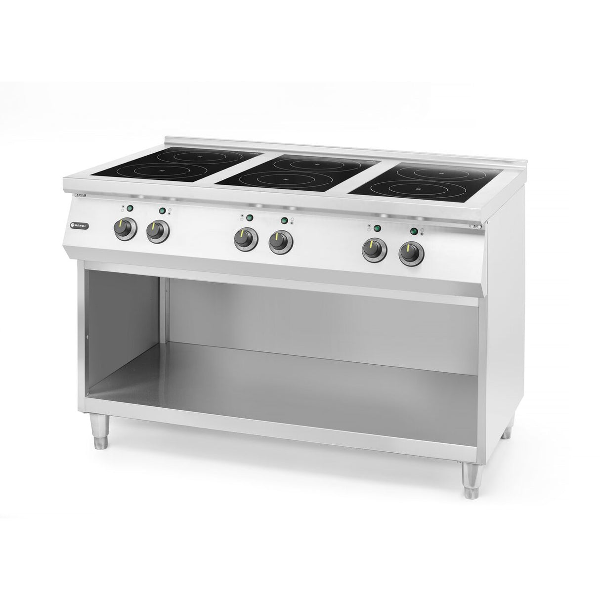 Masina de gatit cu 6 ochiuri cu inductie si spatiu de depozitare, Hendi, 25500W, 1200x700x(H)890mm