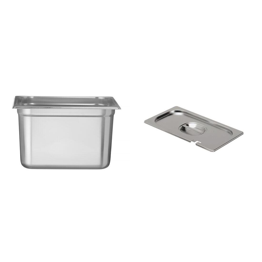 Pachet Tava GN 1/2 100mm 6.5L + Capac GN 1/2 cu fanta