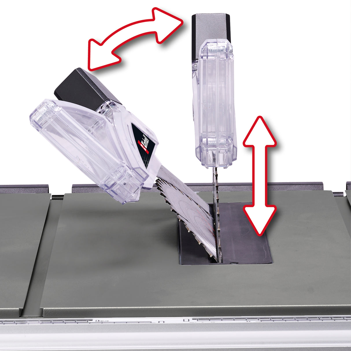 Einhell TC-TS 2225 U asztali körfűrész, 2200 W, vágási magasság 80 mm, fűrészlap Ø 254 mm, asztalhosszabbító, szögütköző, párhuzamos ütköző, tolórúd, alapkeret