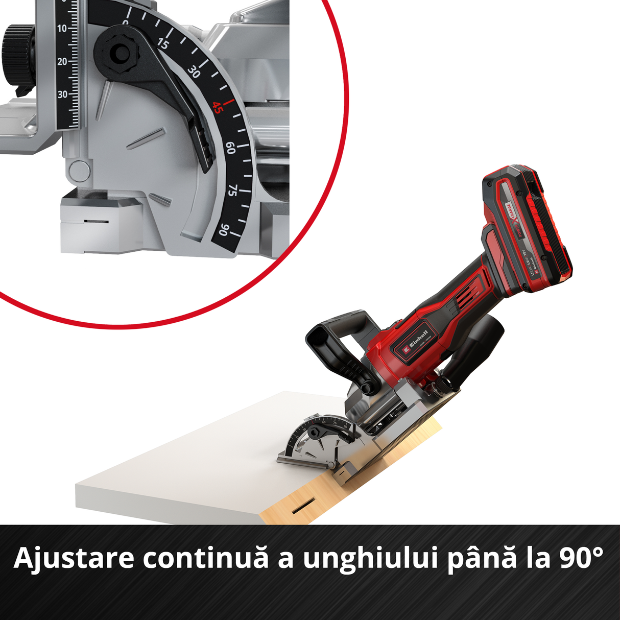 Einhell akkus fadübel-/favágó TE-BJ 18 Li-Solo Power X-Change (18 V, Li-ion, fokozatmentes szög-/magasságállítás, 6 fokozatú mélységállítás, akkumulátor és töltő nélkül)