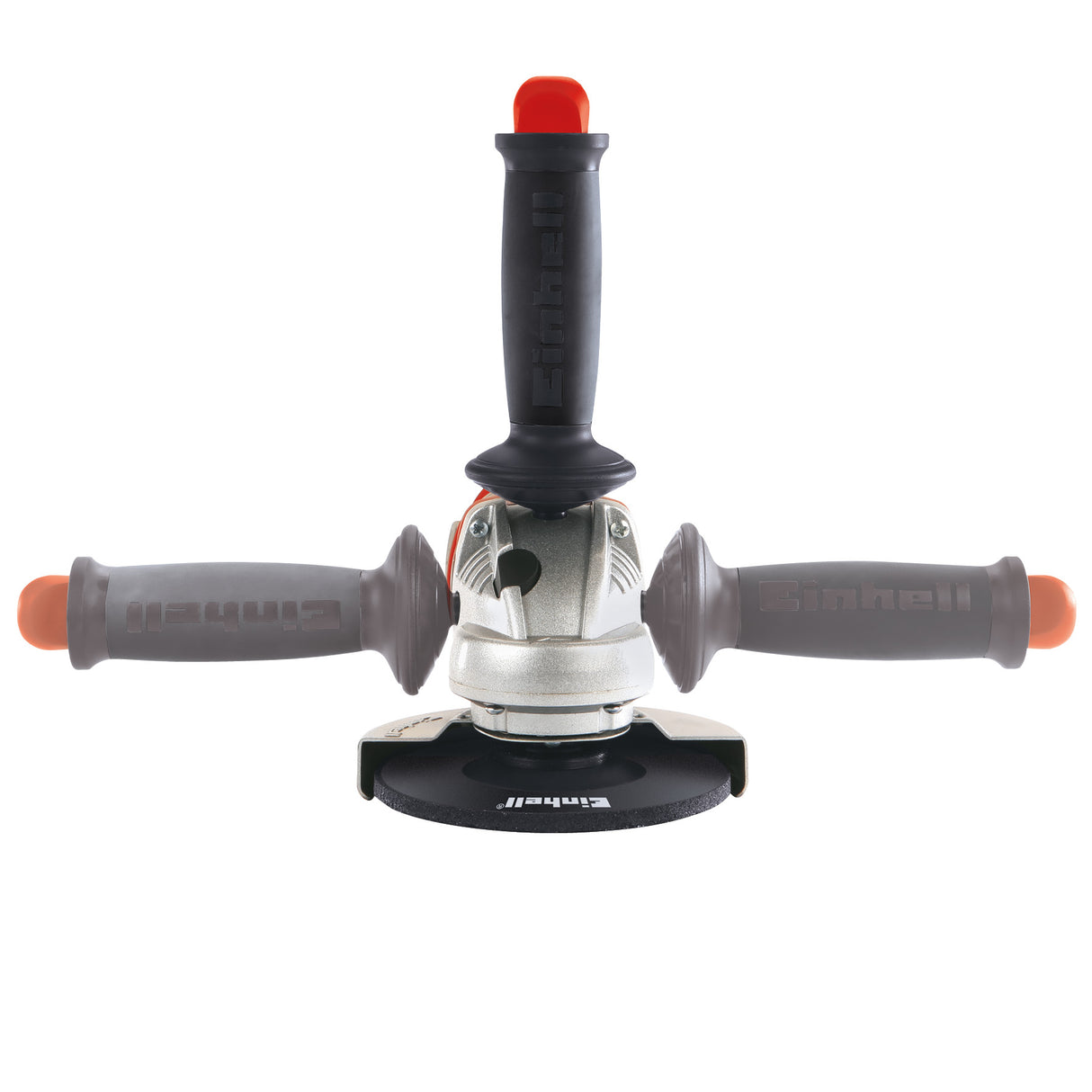 Einhell TE-AG 125 CE sarokcsiszoló, 1100 W, konstans elektronika, lapos fém hajtóműfej, pótfogantyú, tengelyretesz, kábelrögzítő, elölkulcs, vágókorong nem tartozék