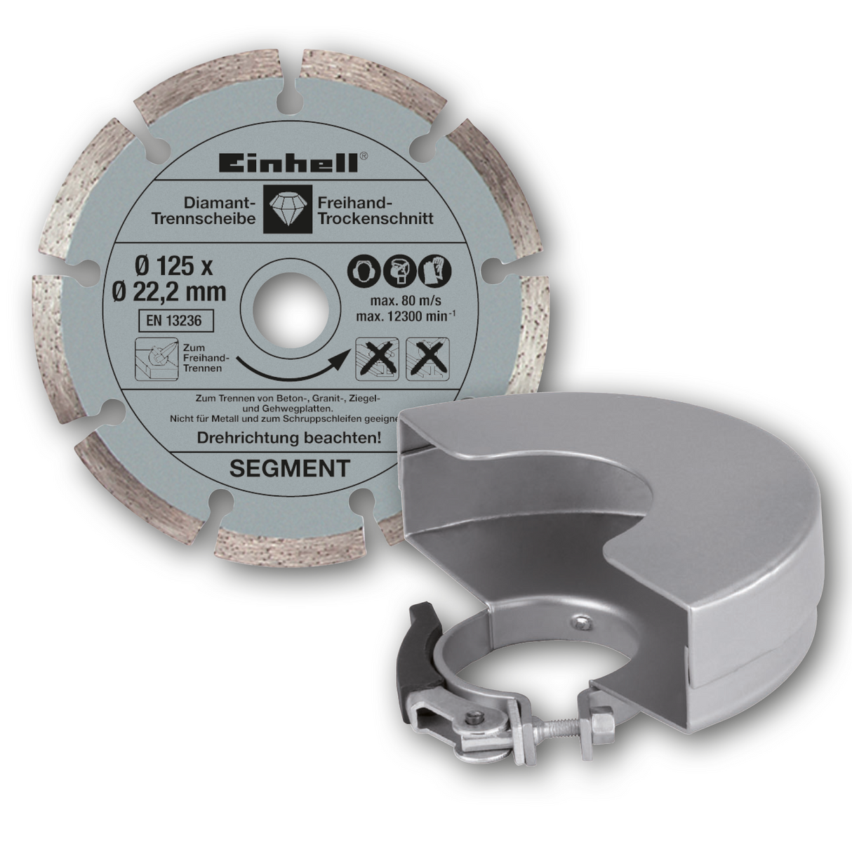 Polizor unghiular Einhell TE-AG 125/750 Kit, 750 W, sistem de blocare a axului, vibratii reduse, incl. 1x disc abraziv diamantat, protectie disc abraziv, intr-o geanta de transport