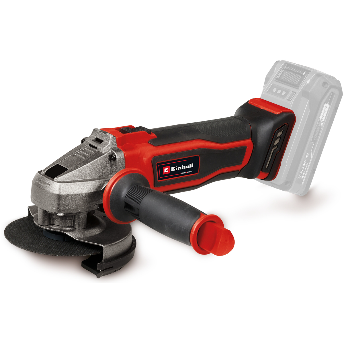 Einhell akkus sarokcsiszoló TE-AG 18/115-2 Li - Solo Power X-Change, 18 V, 115 mm-es tárcsaátmérő, 28 mm-es vágási mélység, pótfogantyú, vágóvédővel, akkumulátor nélkül