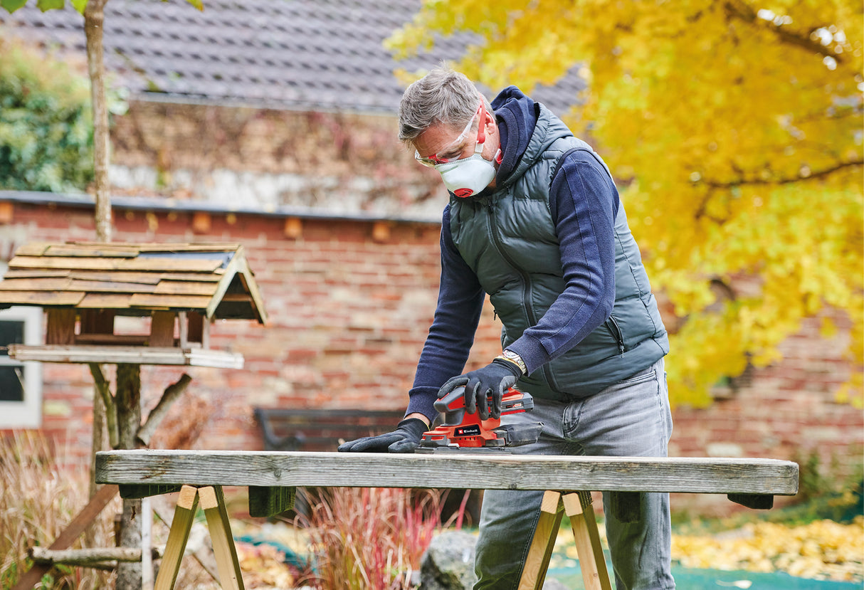 Einhell TC-OS 18/187 Li Solo PXC akkus orbitális csiszoló/csiszoló (lítium-ion akkumulátorral, mikro-sövényvágó rendszerrel, puha markolatú markolatfelületekkel, 1 db csiszolólappal együtt)