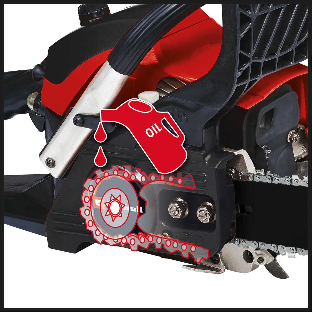 Drujba pe benzina Einhell GC-PC 1335/1 I Set, sina si lant de taiere OREGON de inalta calitate, soc si amorsare automata, aprindere digitala, functie antivibratii, protectie la recul