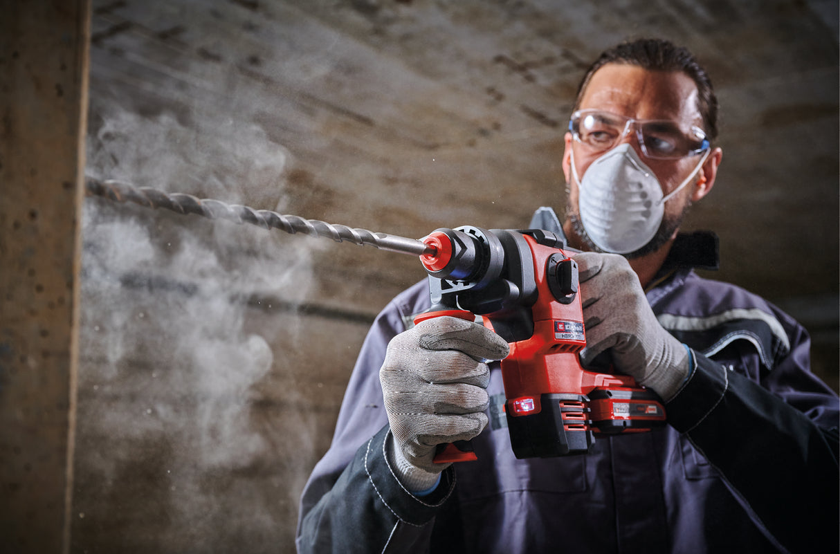 Ciocan rotopercutor pe acumulator Einhell Professional HEROCCO 18/20 Power X-Change, 18 V, gaurire/gaurire cu impact/daltuire cu/fara blocare, 2,2 jouli, motor fara perii, mandrina SDS+, incl. E-Box, furnizat