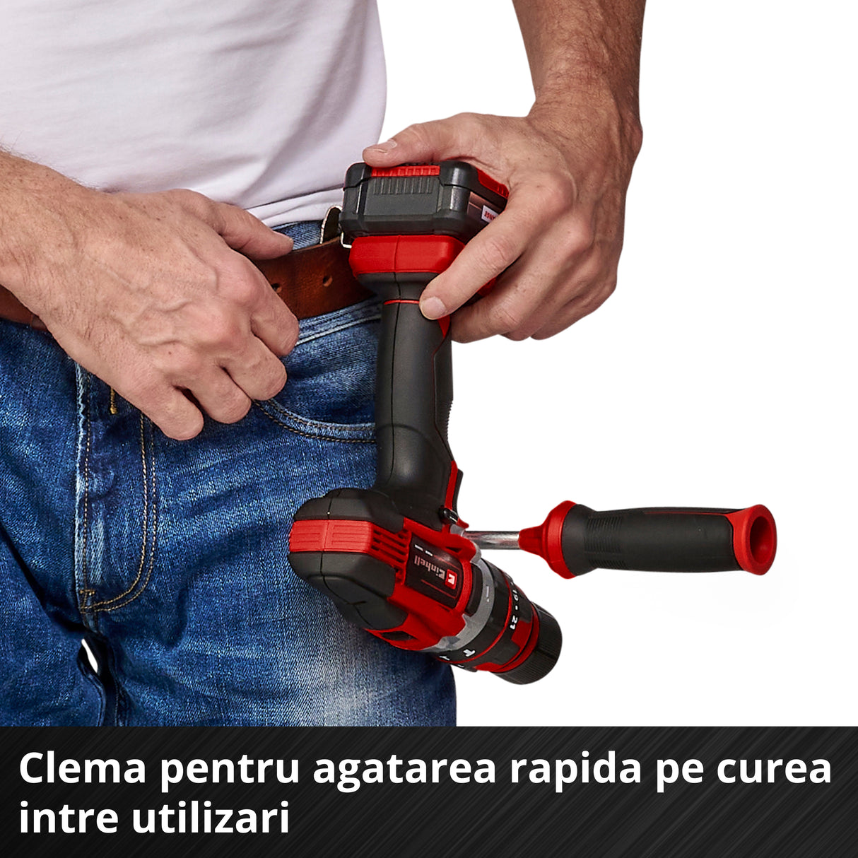 Masina de gaurit si insurubat (bormasina) cu impact pe acumulator Einhell TE-CD 18/48 Li-i Kit Power X-Change, Li-ion, 18 V, 48 Nm, capacitate de gaurire 10 mm in beton, geanta, incl. 2 baterii de 2,0 Ah si incarcator