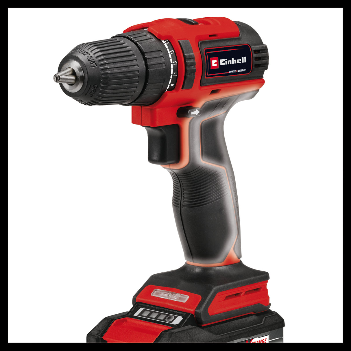 Masina de gaurit si insurubat (bormasina) pe acumulator Einhell TE-CD 18/40 Li BL (2x2.0 Ah Power X-Change, Li-ion, 18 V, 40 Nm, motor fara perii, cutie de viteze cu 2 trepte, control electronic al vitezei, incl. 2x baterii de 2.0 Ah si incarcator rapid