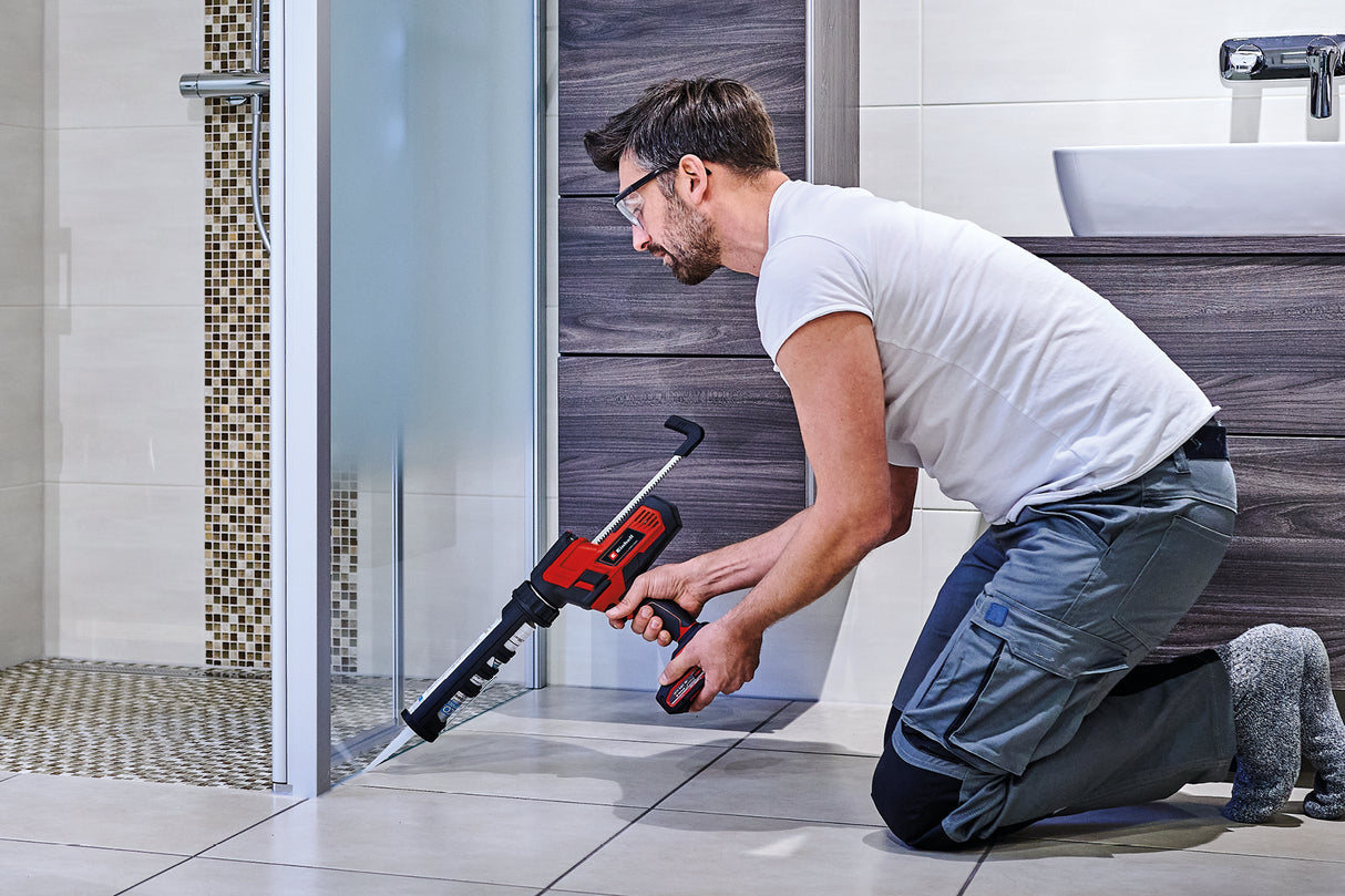 Pistol pentru silicon pe acumulator Einhell TE-SG 18/10 Li-Solo Power X-Change (18 V, pentru tuburi de 310 ml, pana la 2.000 N, viteza reglabila, fara acumulator