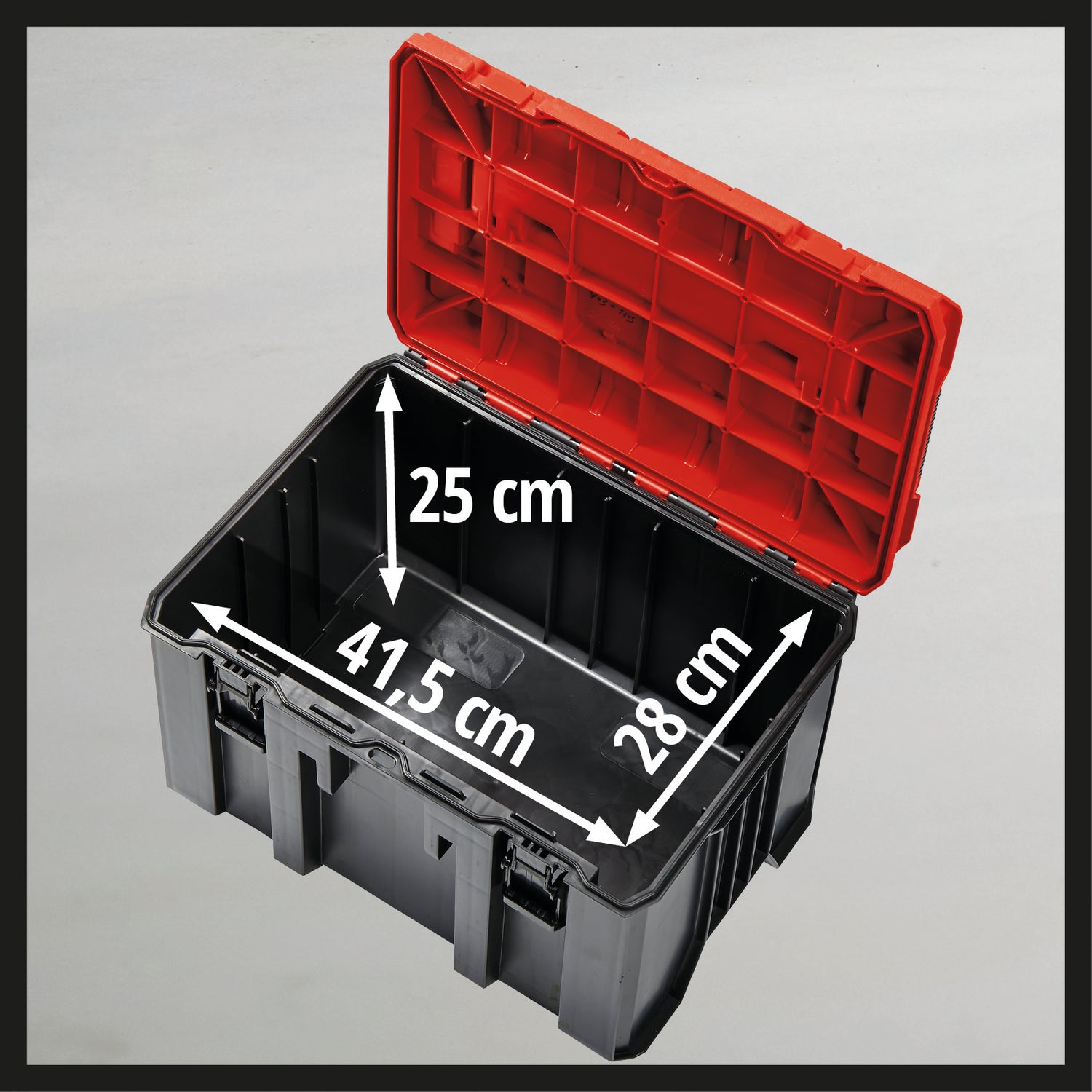 Einhell Originale E-Case M láda (max. 90 kg, tartozékok és szerszámok univerzális tárolására és szállítására, egymásra rakható, összekapcsolható)