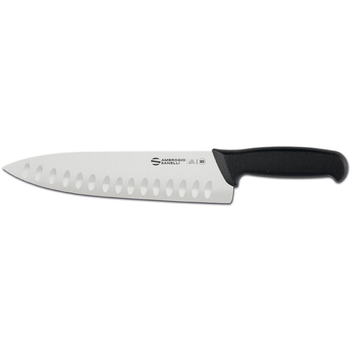 Cuțitul bucătarului Supra, Ambrogio Sanelli, lamă canelată, (L) 390 mm