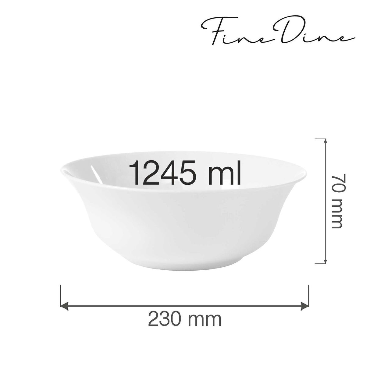 Bol salata Bianco 1245 ml, Fine Dine