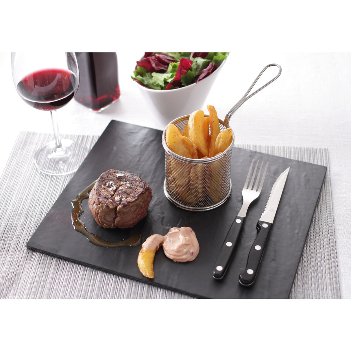 Cos servire tip mini-fry, pentru servire snacks , cartofi prajiti, inox, 90x(H)90 mm, Hendi