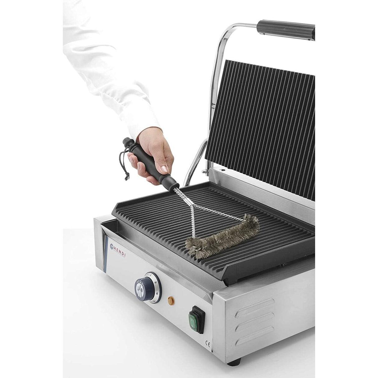 Perie din sarma, Hendi, forma Y, Inox, maner ergonomic, 310x170mm