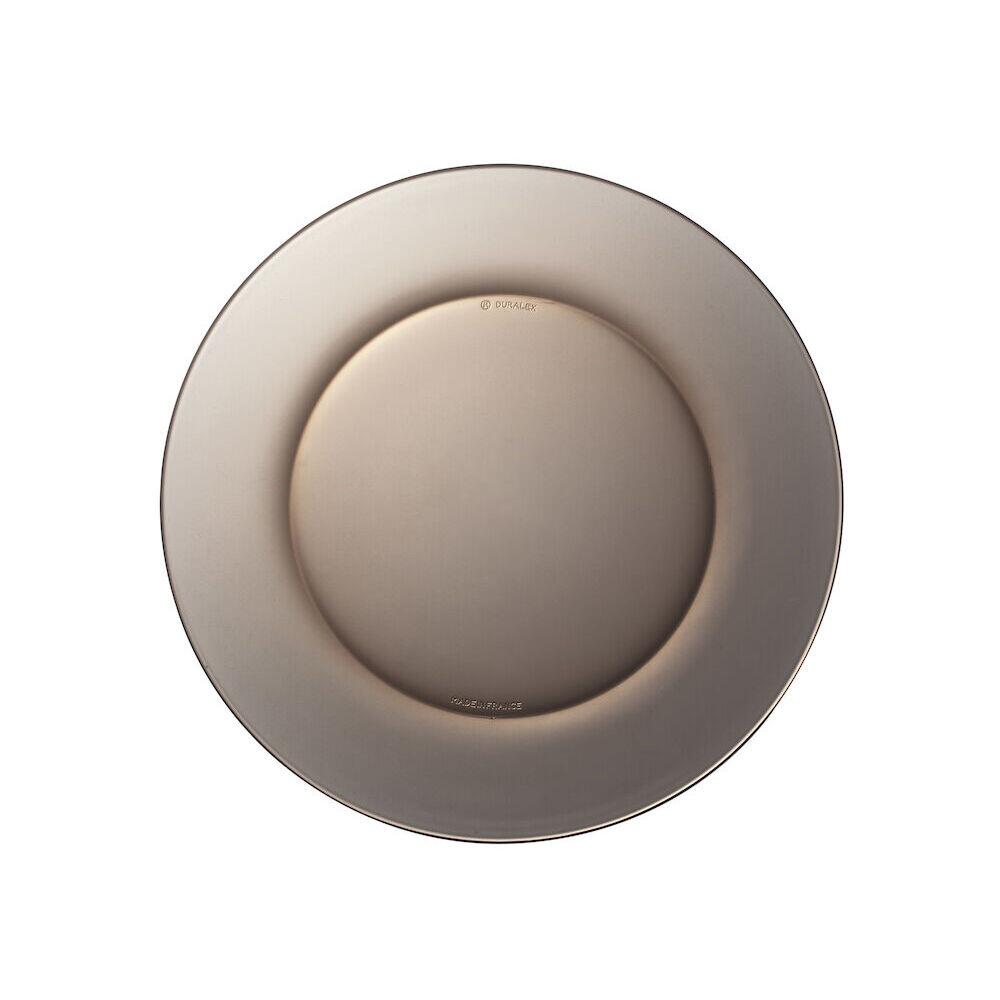 Farfurie plata Lys Sepia din sticla, Duralex, set 1 buc.ø235x(H)20 mm