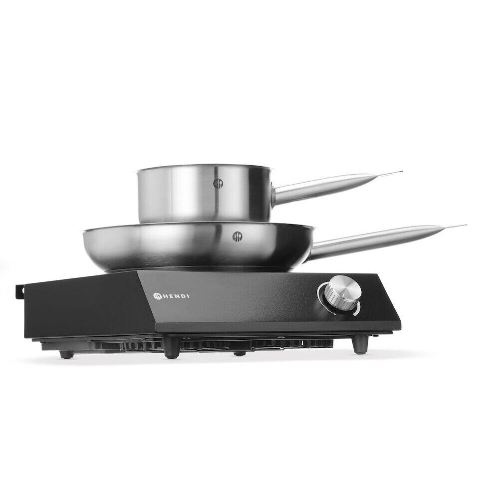 Set: Plita cu inductie 3500W + cratita + tigaie, HENDI, Negru, 220-240V/3500W, 320x395x(H)95mm