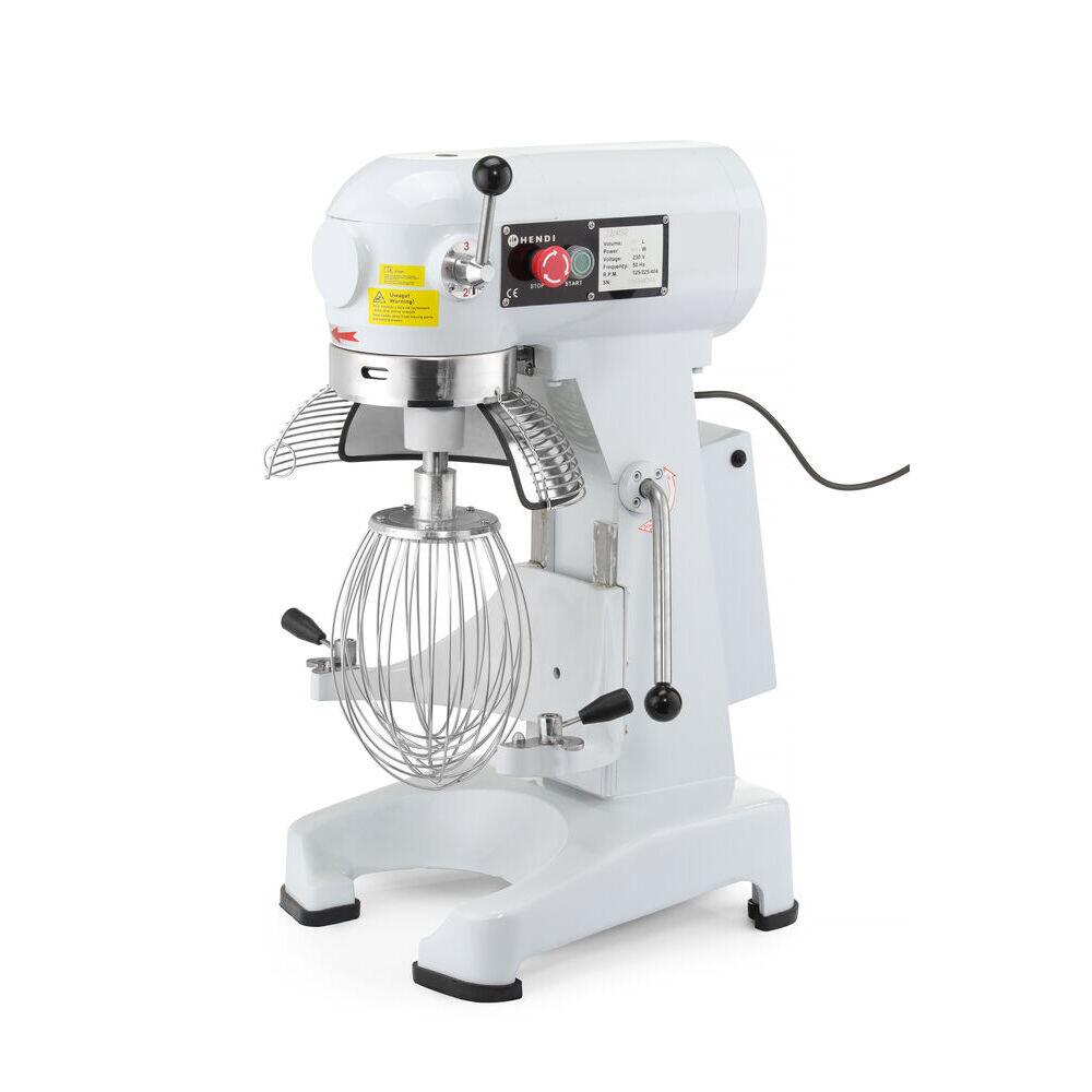 Mixer planetar spirala cu vas detasabil 3 viteze echipat cu roti pivotante vas, capac si spirala din inox 18/10 HENDI Smart, 20 litri 750 W, Viteza: 19/193 rpm, 400x500x (H) 850 mm
