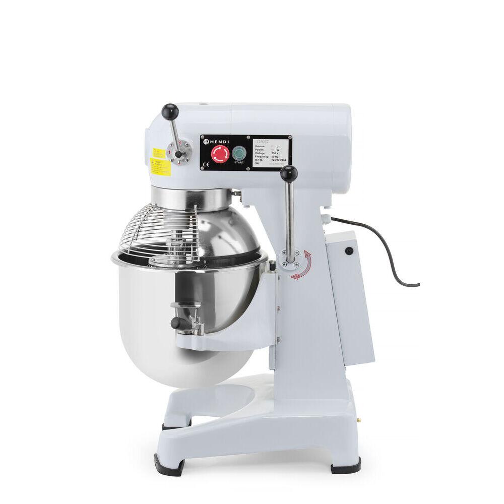 Mixer planetar spirala cu vas detasabil 3 viteze echipat cu roti pivotante vas, capac si spirala din inox 18/10 HENDI Smart, 20 litri 750 W, Viteza: 19/193 rpm, 400x500x (H) 850 mm