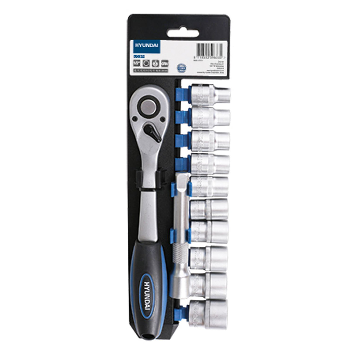 Set cheie clichet cu tubulare 3/8 12 buc Hyundai HY-59632