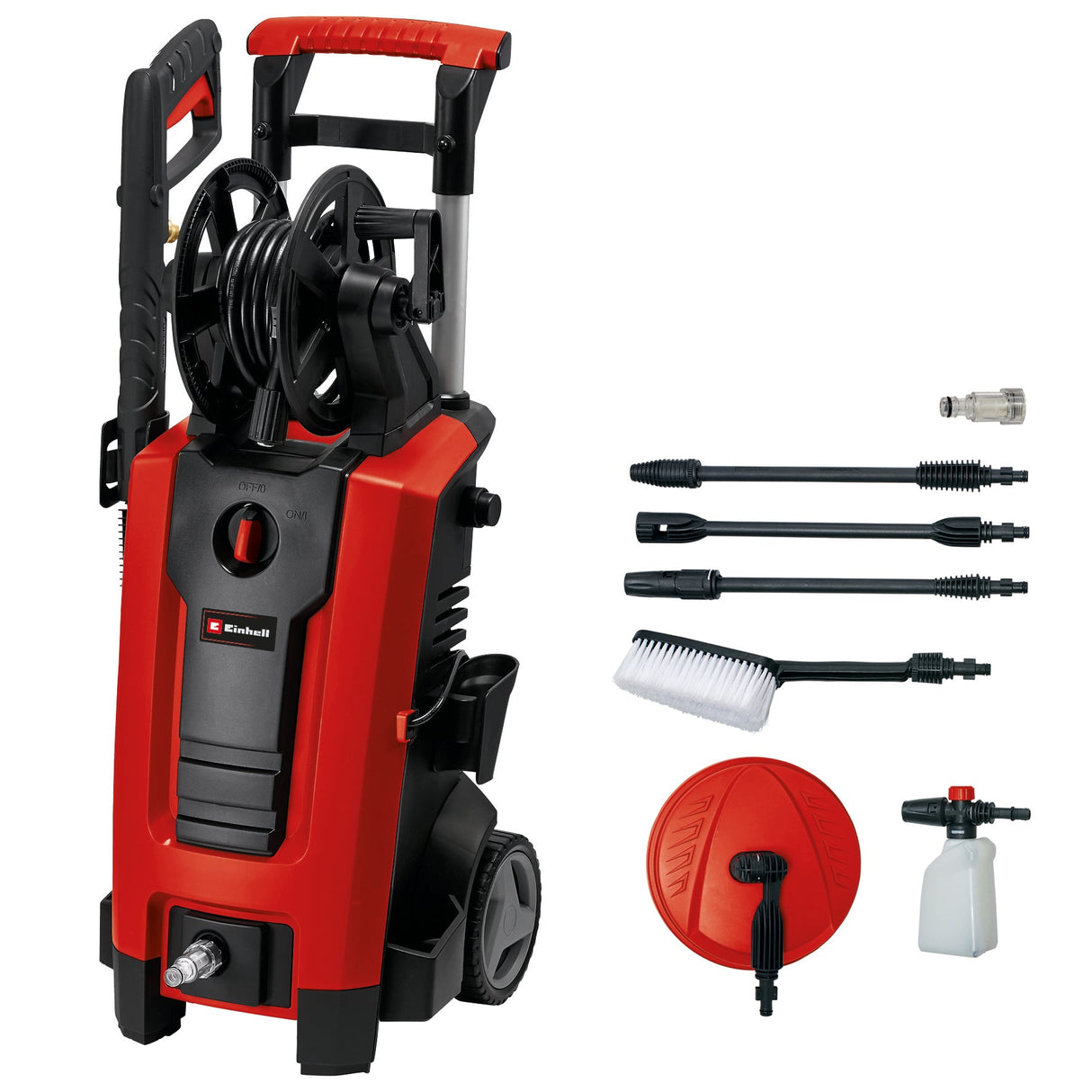 Aparat de curatat/spalat cu inalta presiune Einhell TE - HP 140 (1.900 W, max. 140 bar, sistem modular de cuplare rapida, incl. furtun de inalta presiune, pistol, lance, diverse duze, perie, rezervor de spalare Einhell - scule electrice si unelte profesionale - BricoMart