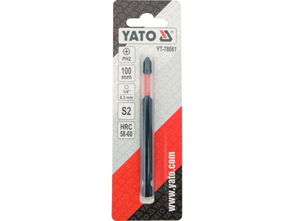 Bit de impact YATO YT-78061, 1/4, 100 mm PH2, 1 buc. - imagine 4