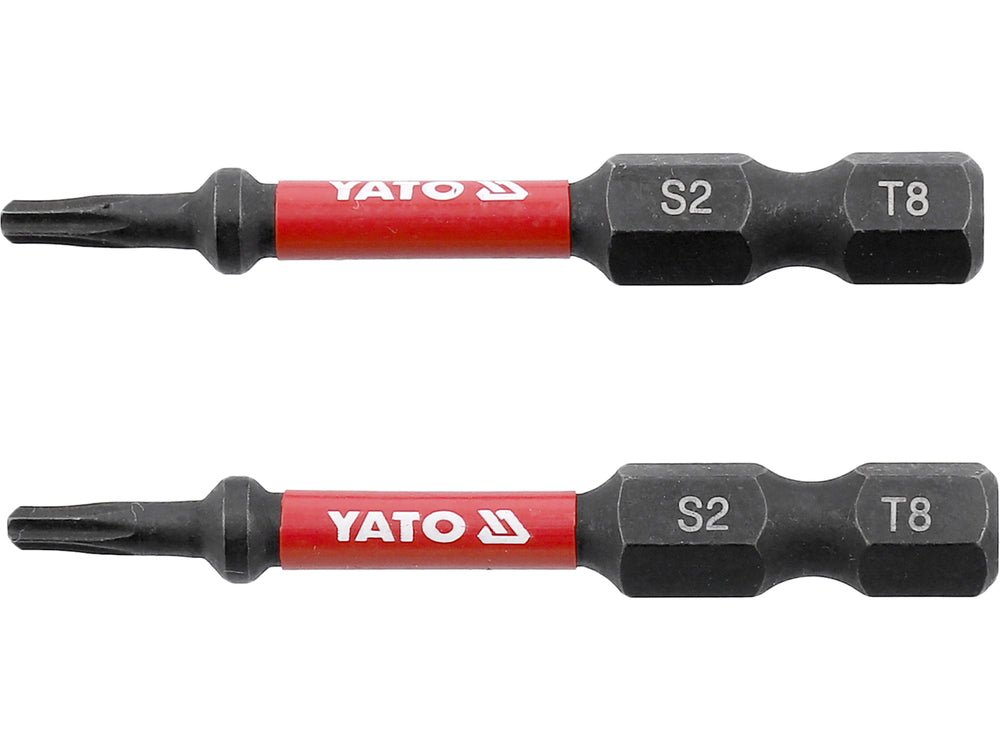 BITI DE IMPACT 1/4 50MM T8 2 BUC Yato YT - 78050 - 6.3 mm, 50 mm Yato - scule electrice si unelte profesionale - BricoMart