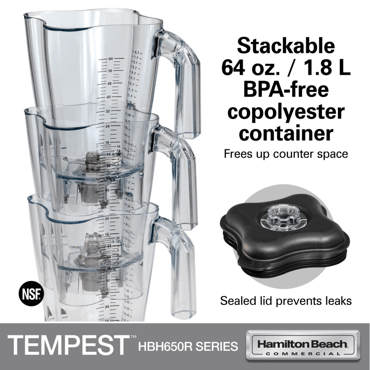 Blender pentru barman Tempest® HBH650R-CE 1,8 l 1200 W, Hamilton Beach Commercial
