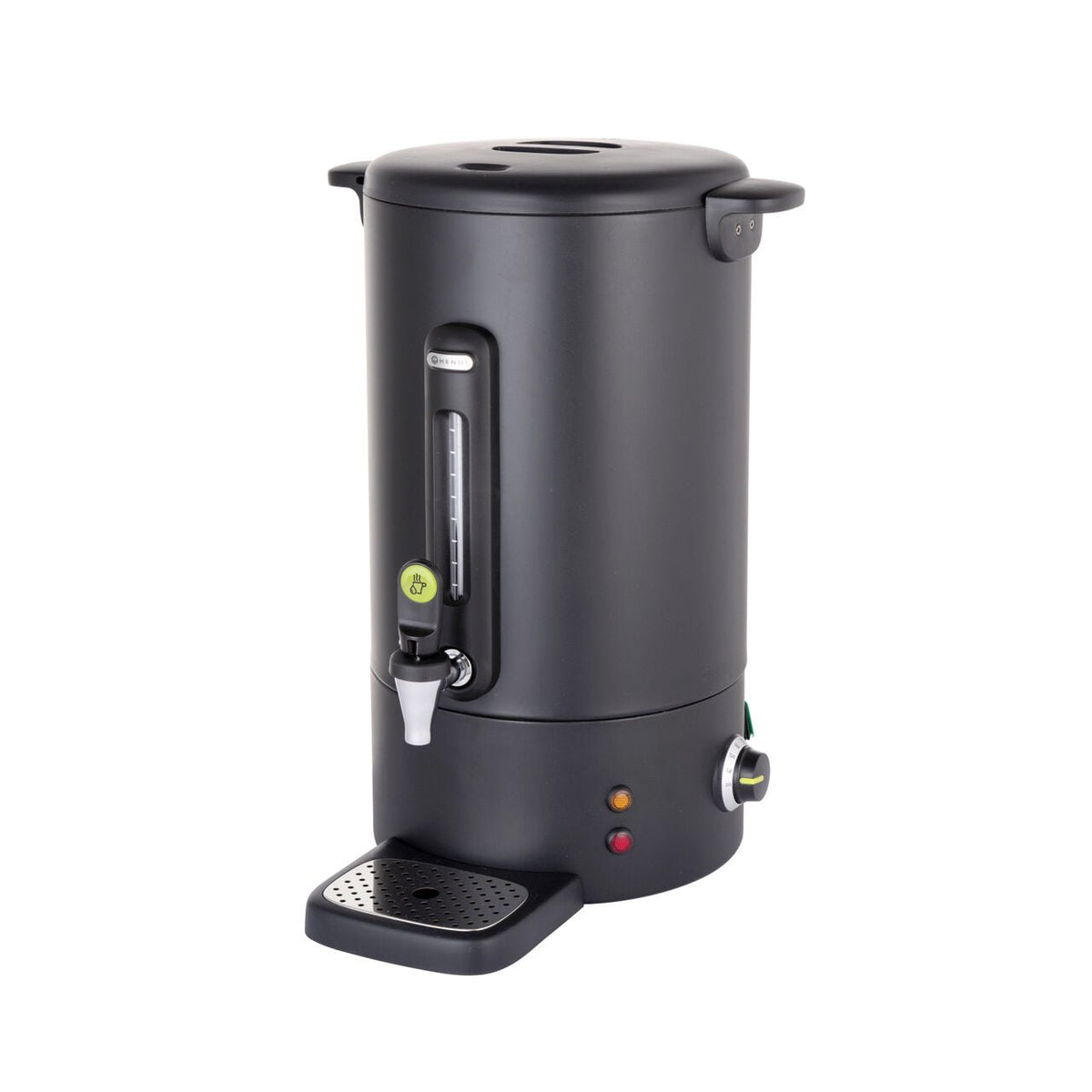 Boiler pentru bauturi fierbinti 9 litri, inox, negru mat, termostat 0-100 gr C, 950 W, Concept Line Hendi, 307x330x(H)450 mm
