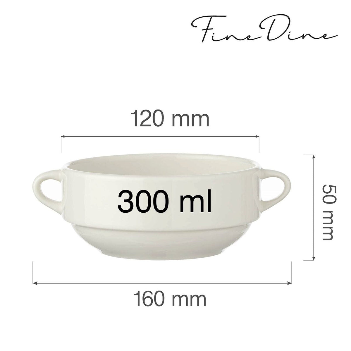 Bol supă Fine Dine, Crema, 300 ml