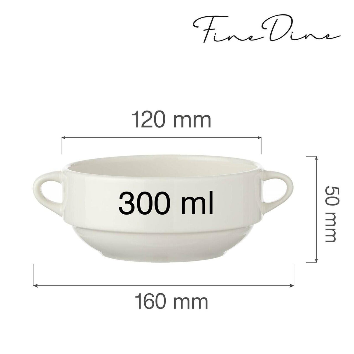 Bol supă Fine Dine, Crema, 300 ml